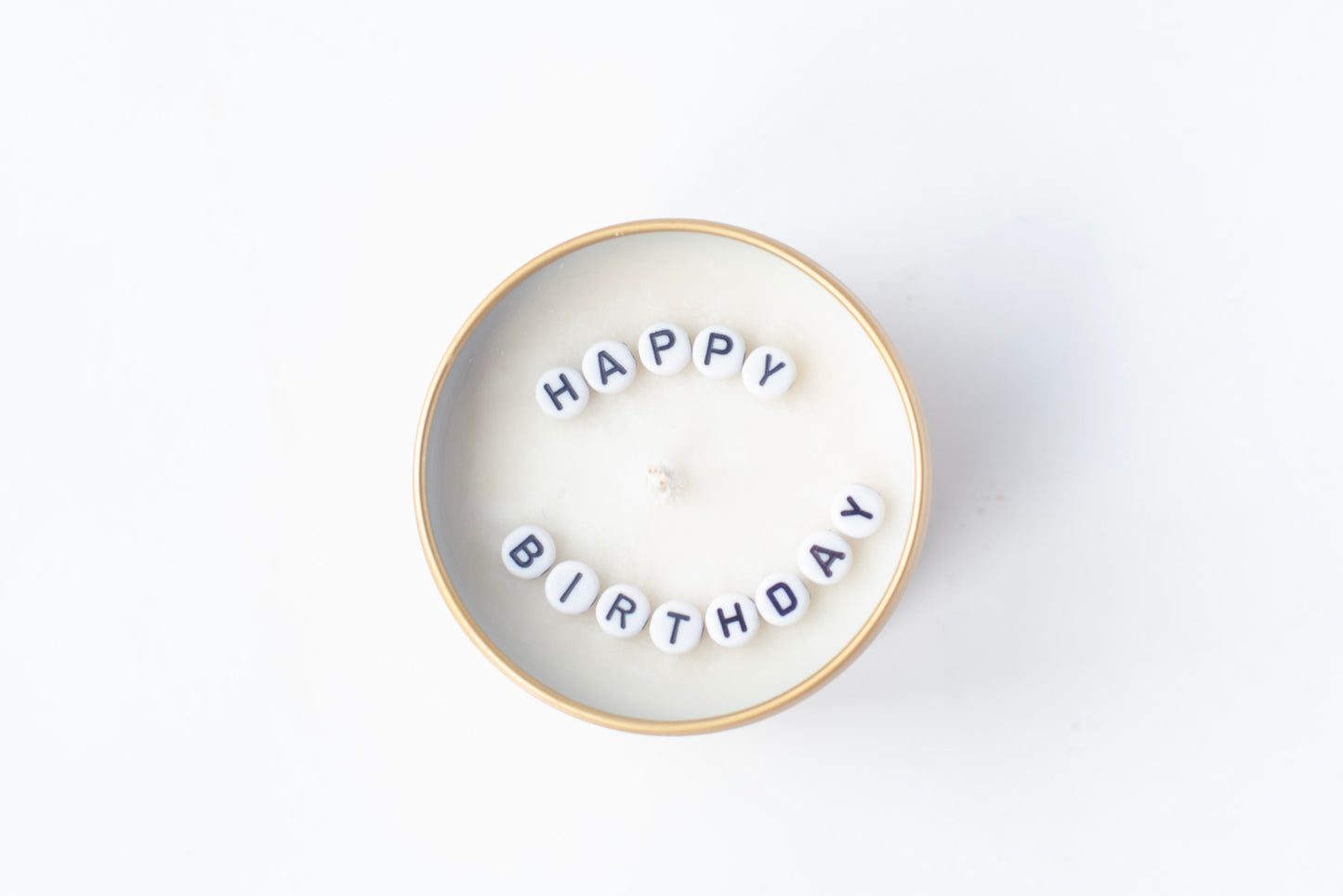 Hidden Message Candle in Gold Tin