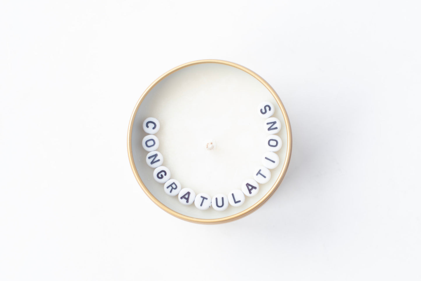 Hidden Message Candle in Gold Tin