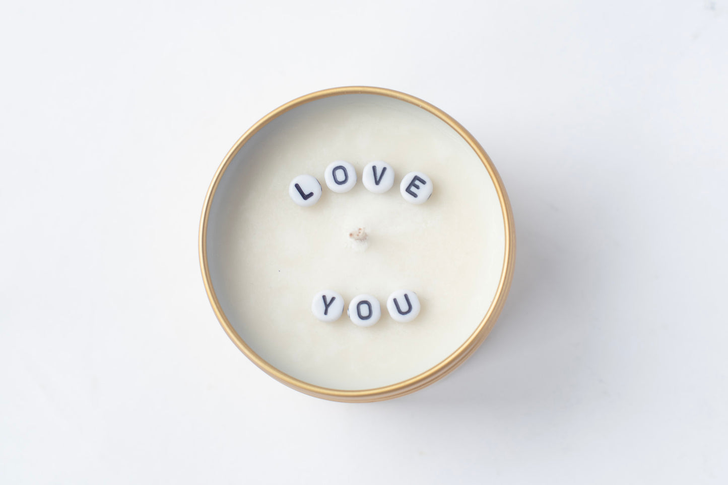Hidden Message Candle in Gold Tin