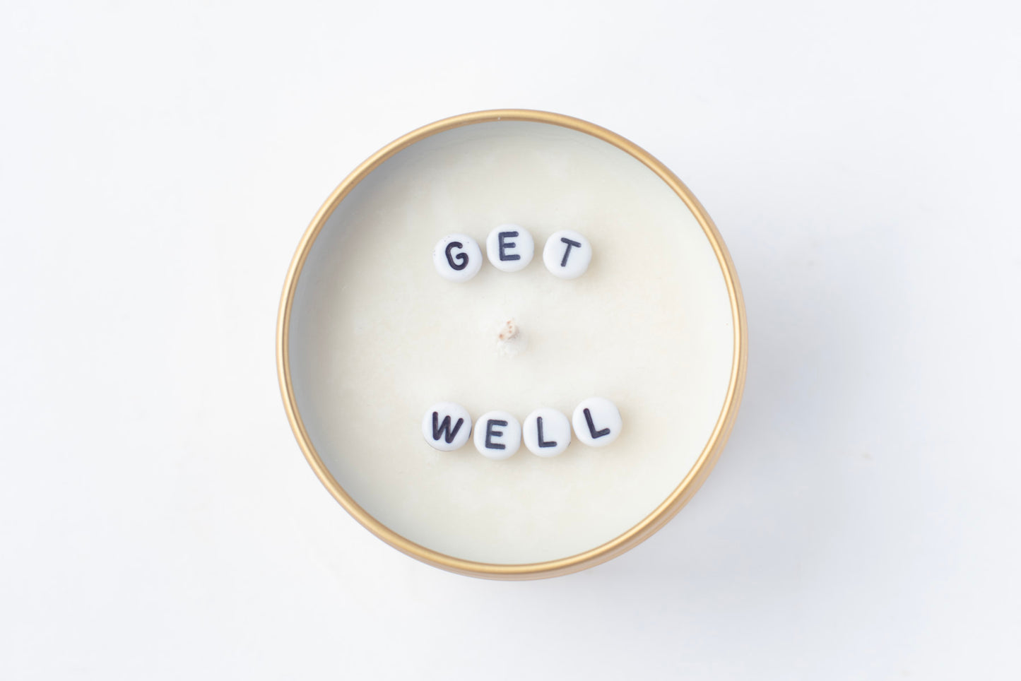 Hidden Message Candle in Gold Tin