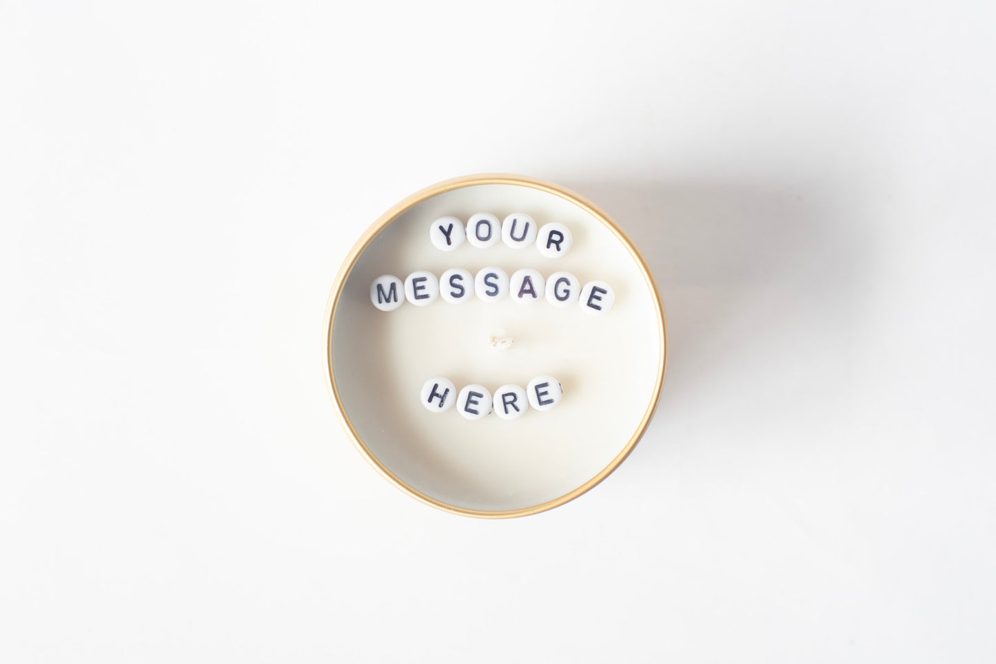 Hidden Message Candle in Gold Tin